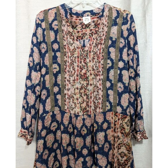 Anthropologie Tiny Paquerette Shirt Dress MEDIUM Pintucked Pleats Button Front - Picture 10 of 16